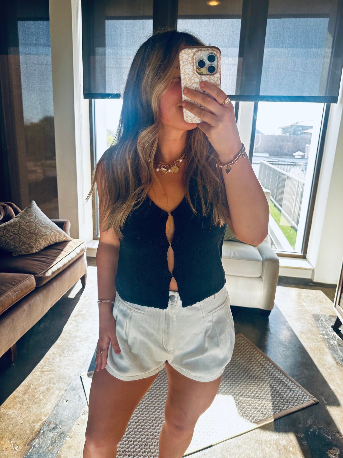 Hook and Eye Knit Sweater Tank
