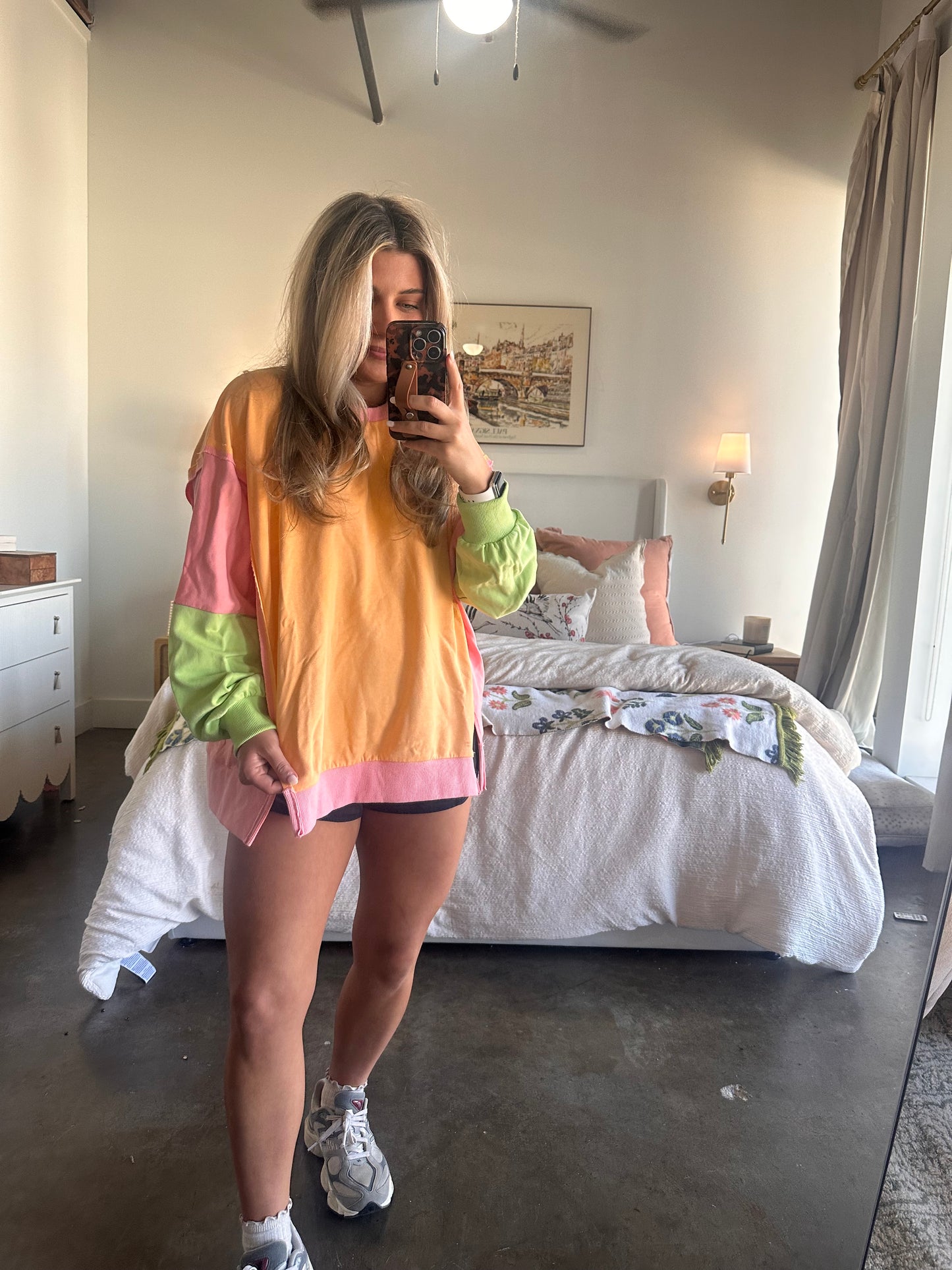 Cozy Days Pastel Color-block Pullover