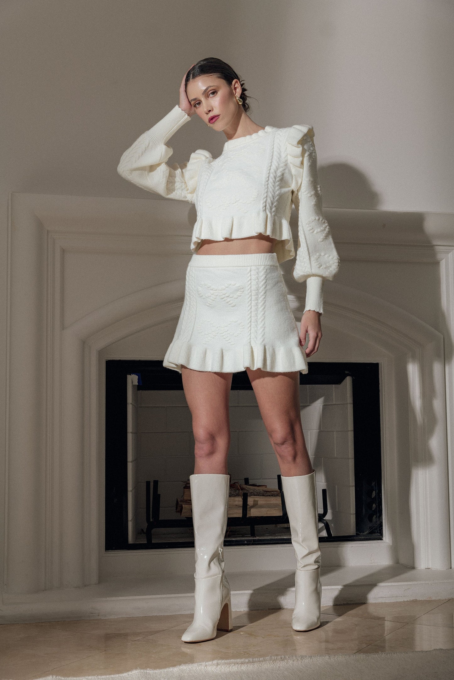 Denver Corded Knit Skirt Set