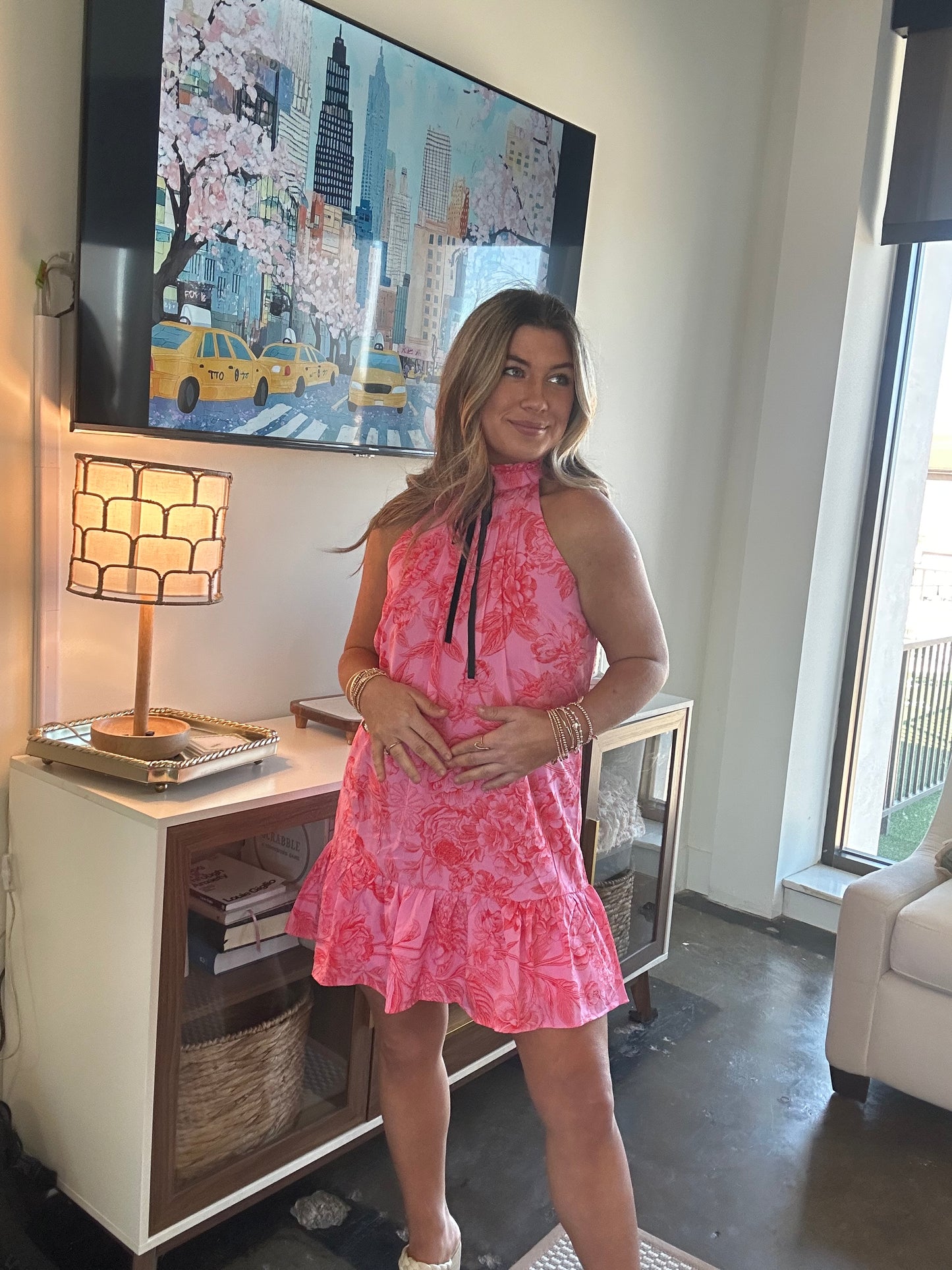 Garden Party Mini Dress- Pink