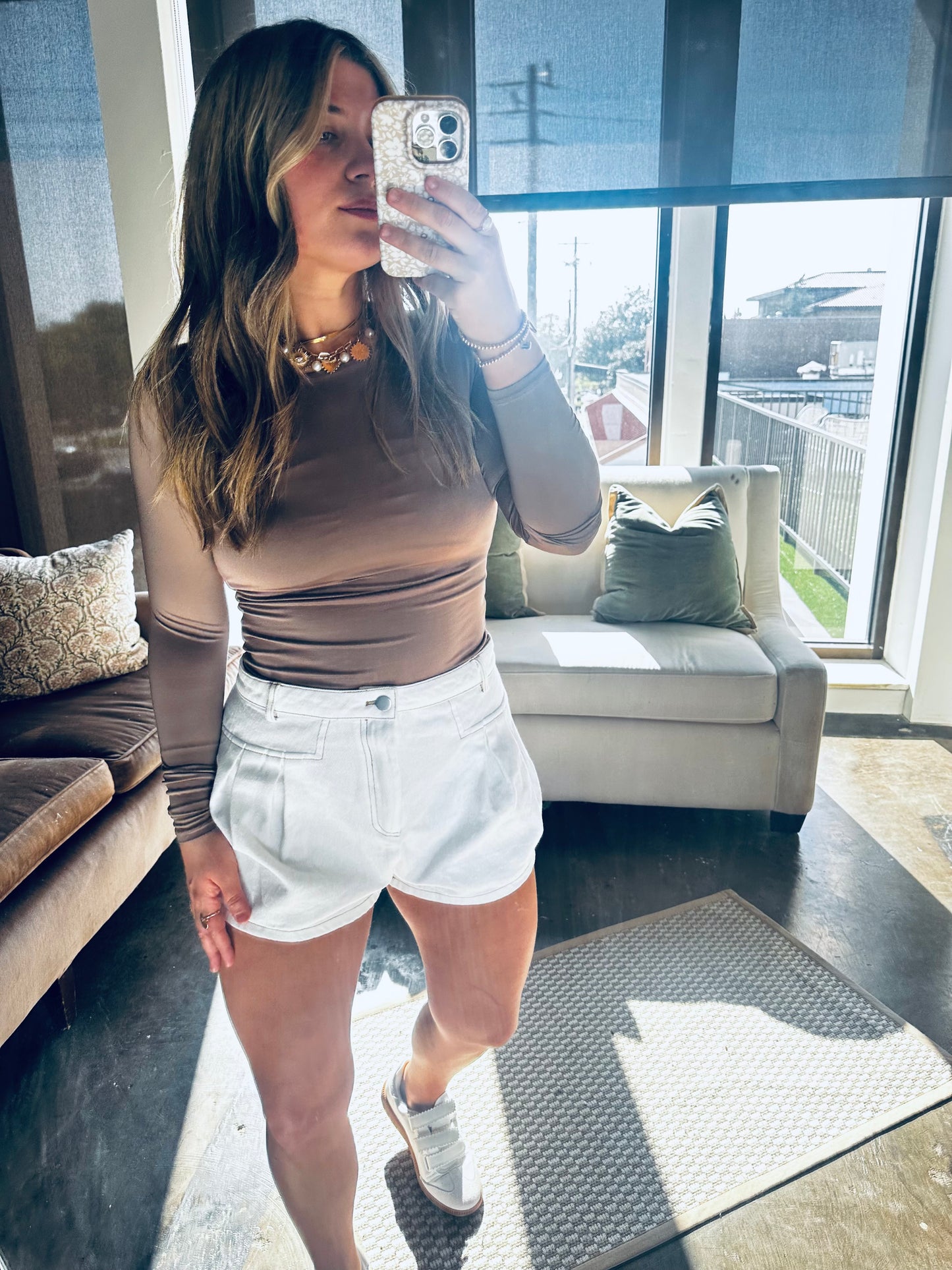 Perfect Fit Long Sleeve Layering Tee- Espresso