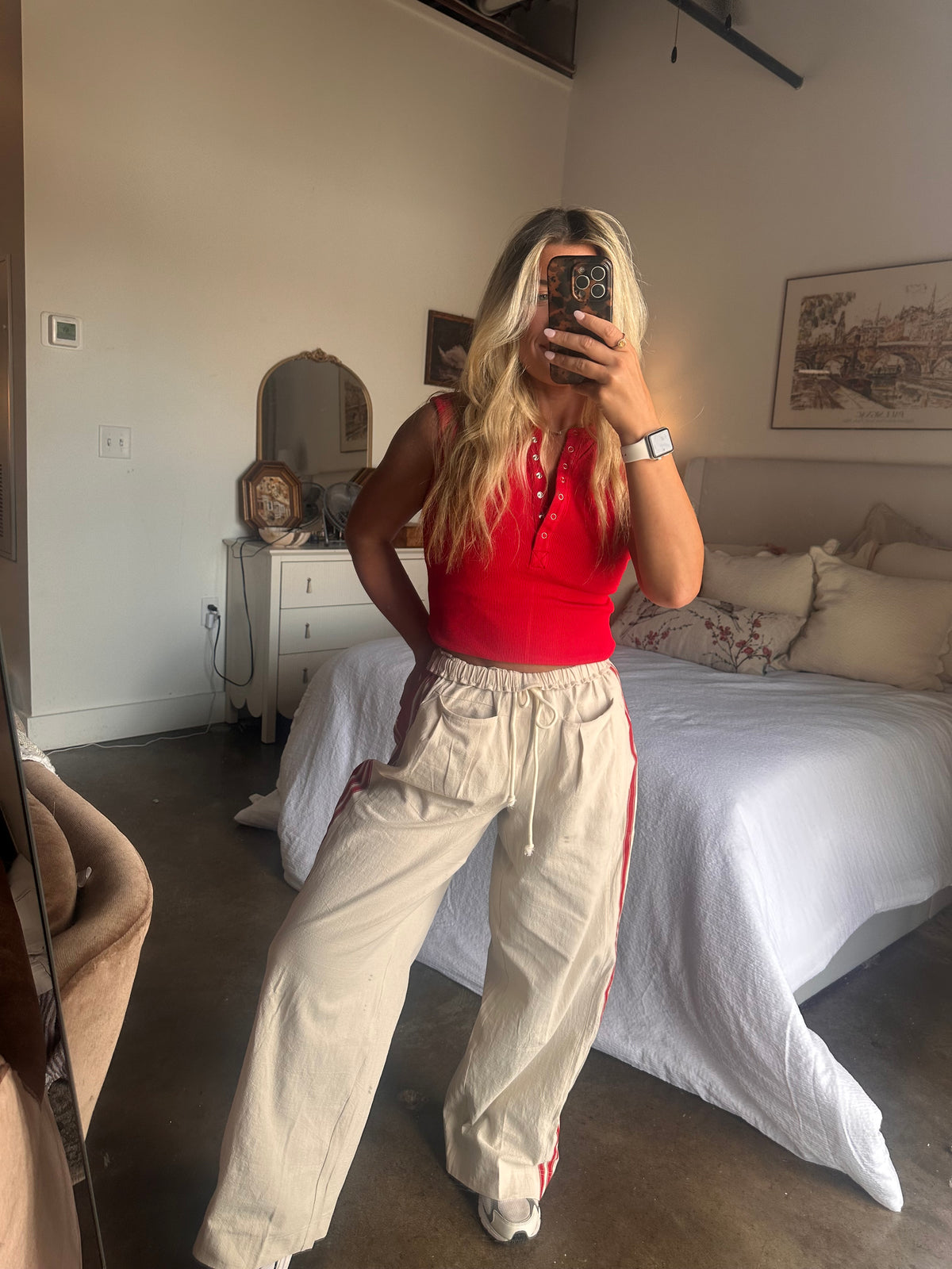 Off Duty Stripe Wide Leg Pants