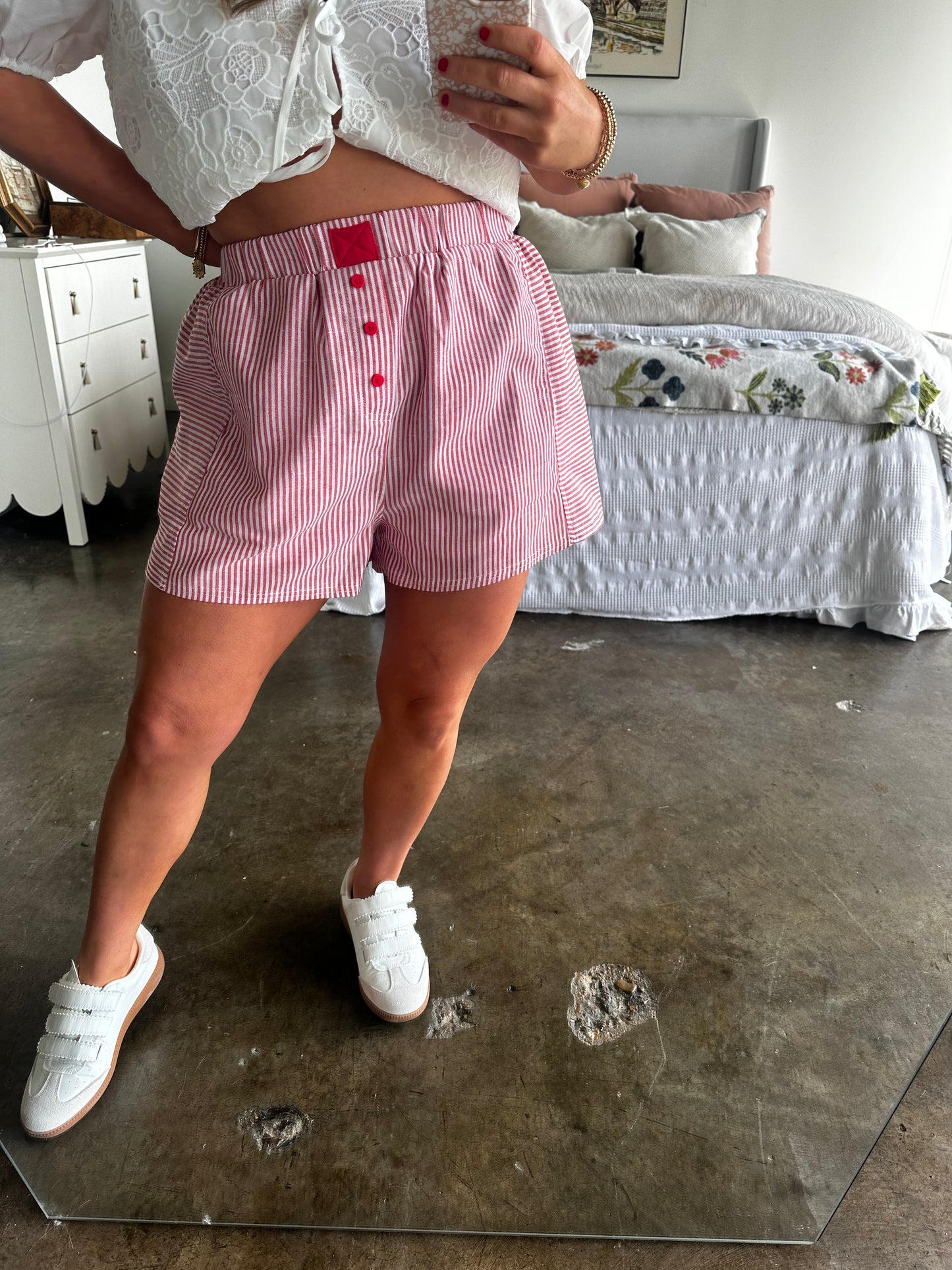 Piper Red Stripe Boxer Shorts