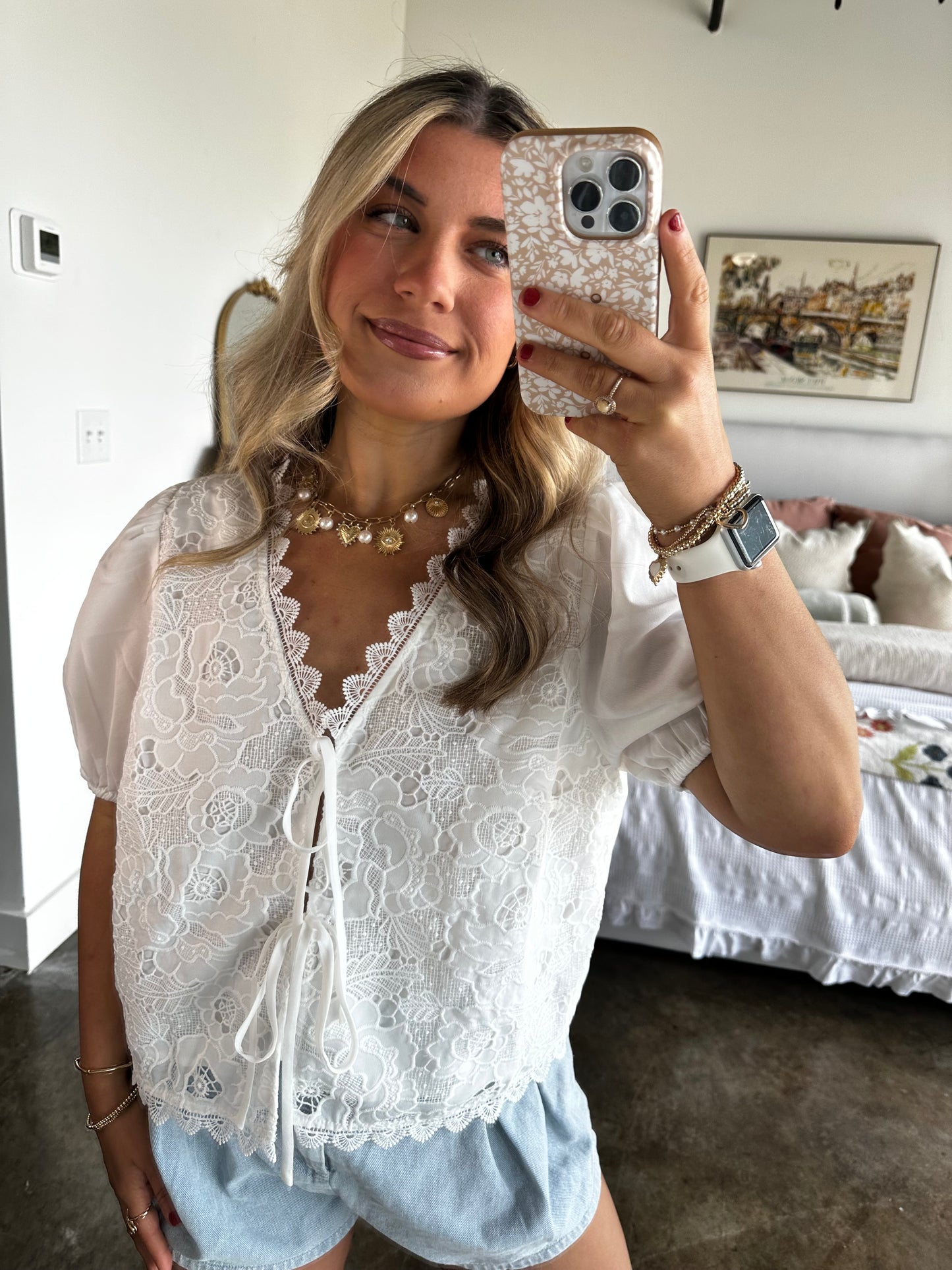 Seaside Tie Front Top