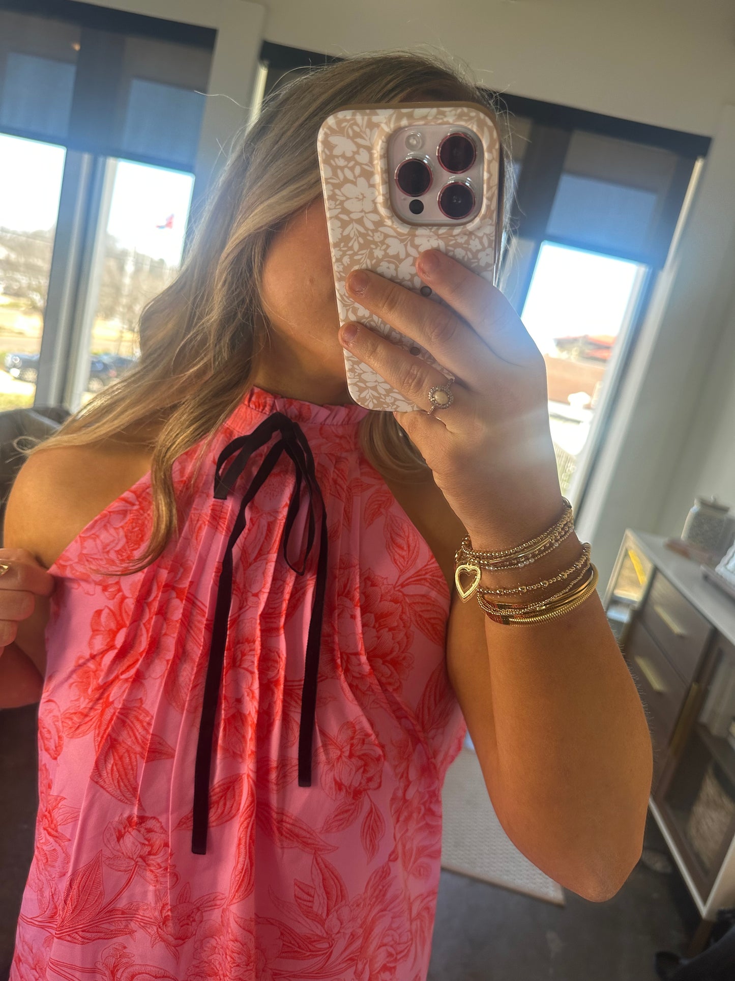 Garden Party Mini Dress- Pink