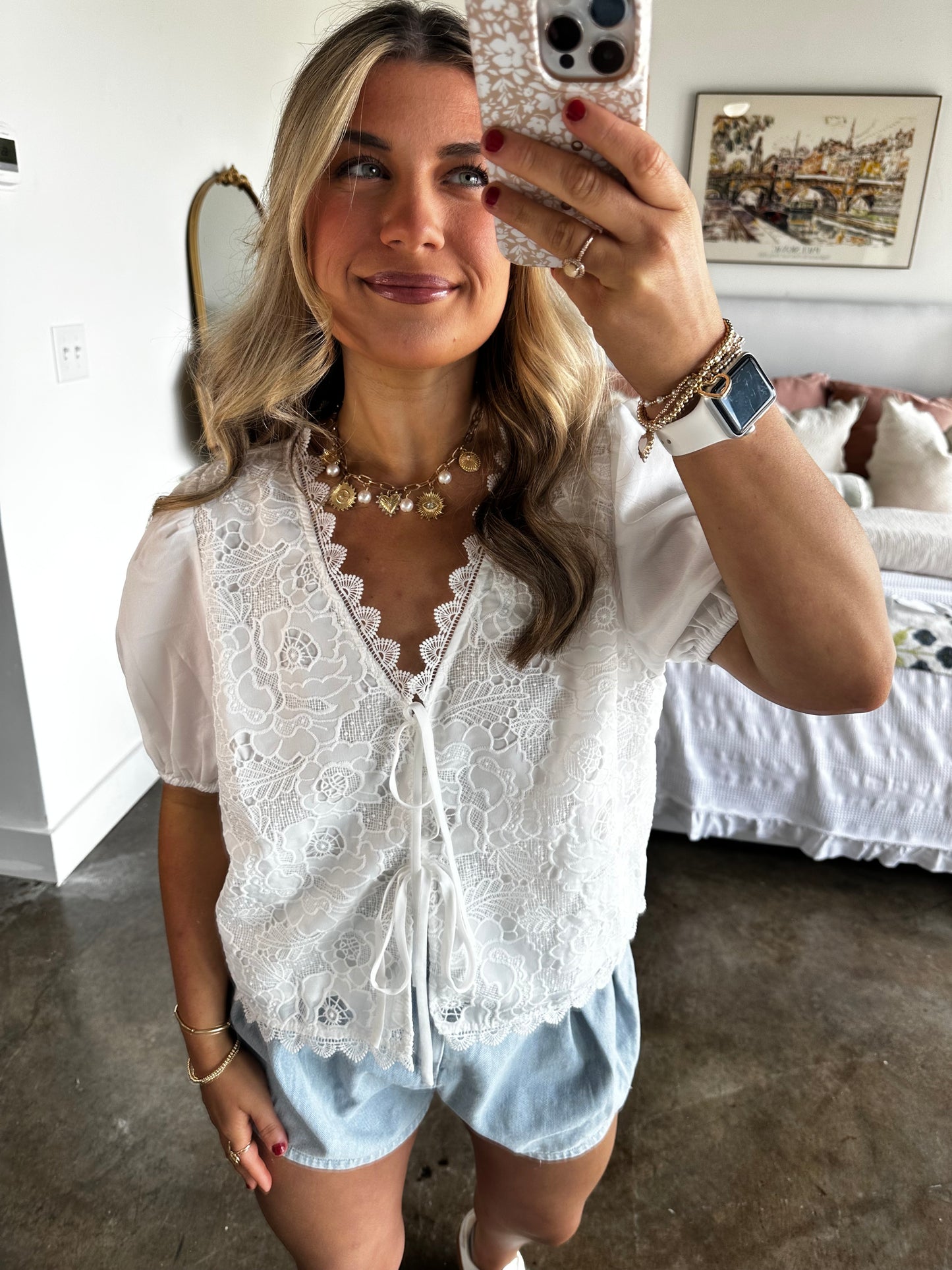 Seaside Tie Front Top