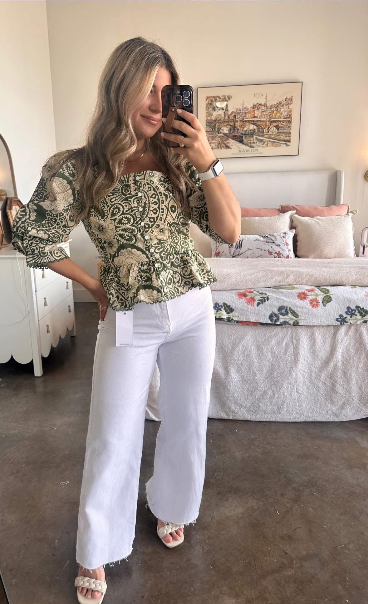 Meet you at Happy Hour Scallop Lace Trim Peplum Hem Top