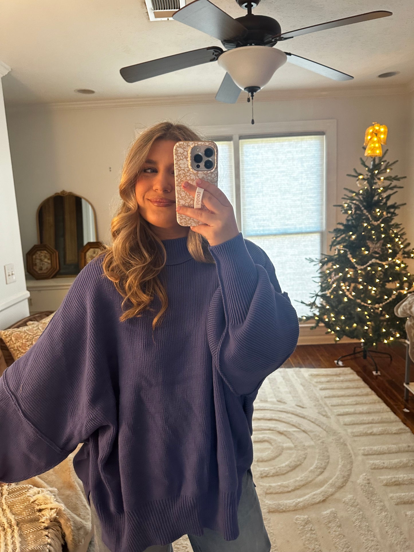 Marlin Side Slit Oversized MockNeck Sweater