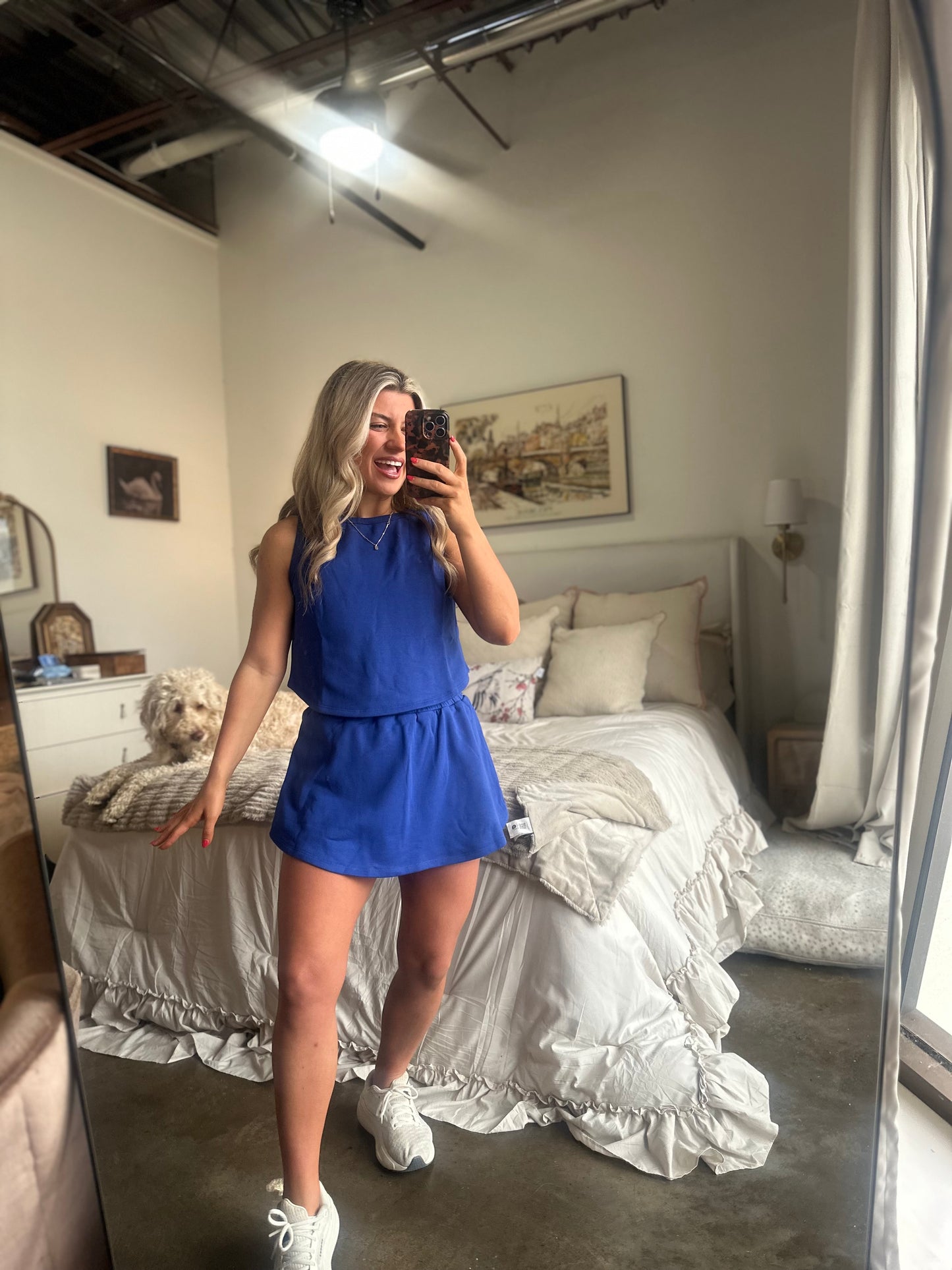 Peppy and Proud Tennis Skort Set: COBALT BLUE