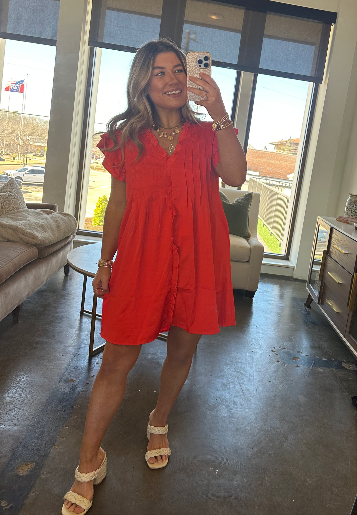 Athens Mini Dress- Red