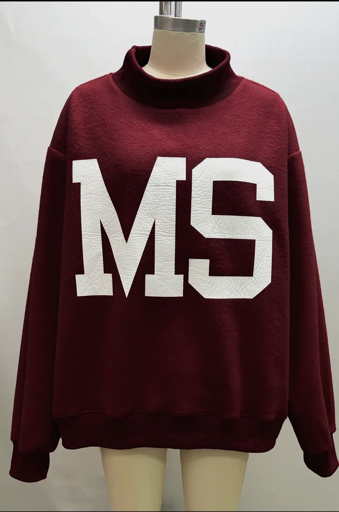 ‘MISSISSIPPI & MS' Reversible Mockneck Sweatshirt: MS State