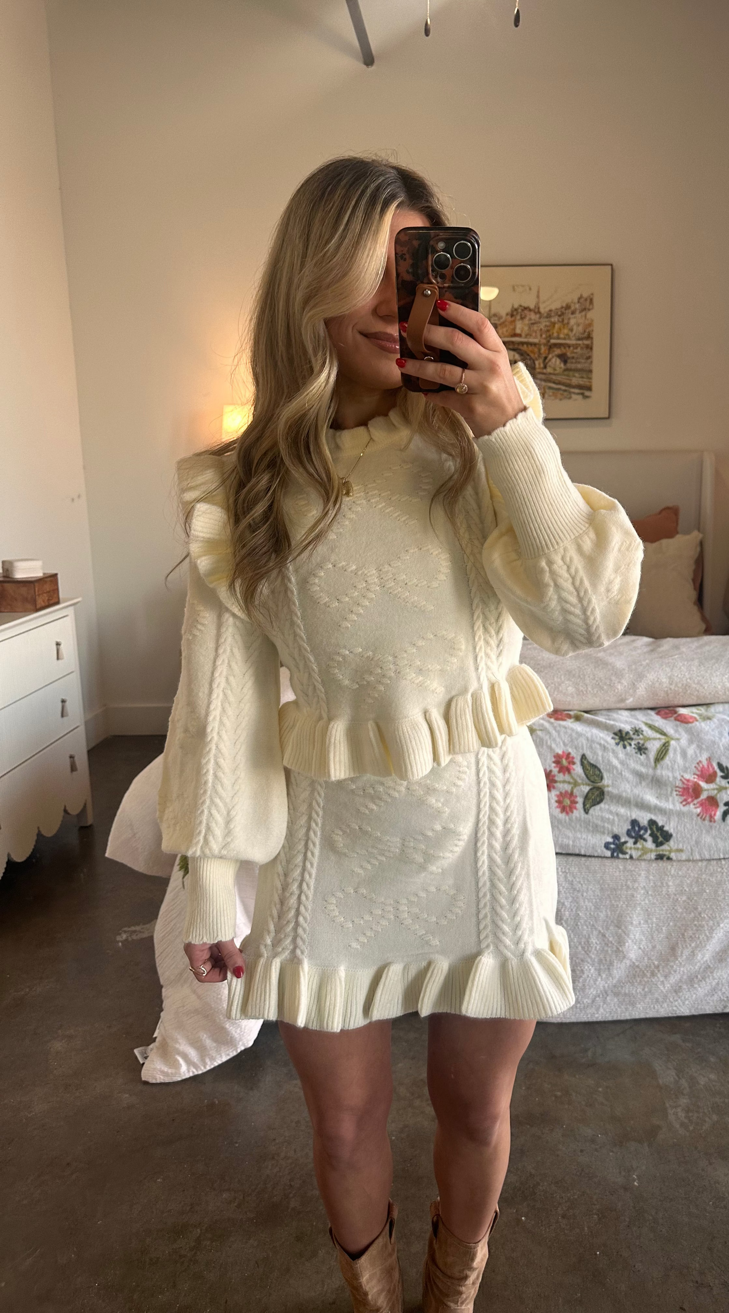 Denver Corded Knit Skirt Set