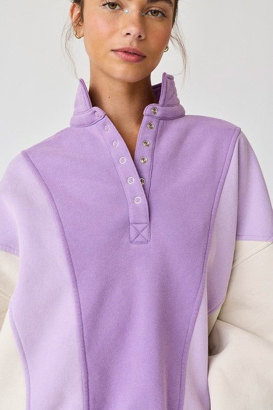 Road Tripping Oversized Pullover- Lavender - Modern Muse Collective