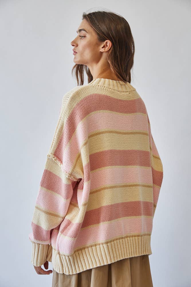 NSW2605-2: BUTTER YELLOW STRIPE / S-M-L (3-2-1)