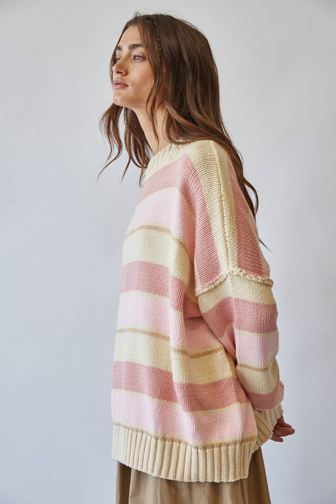 NSW2605-2: BUTTER YELLOW STRIPE / S-M-L (3-2-1)