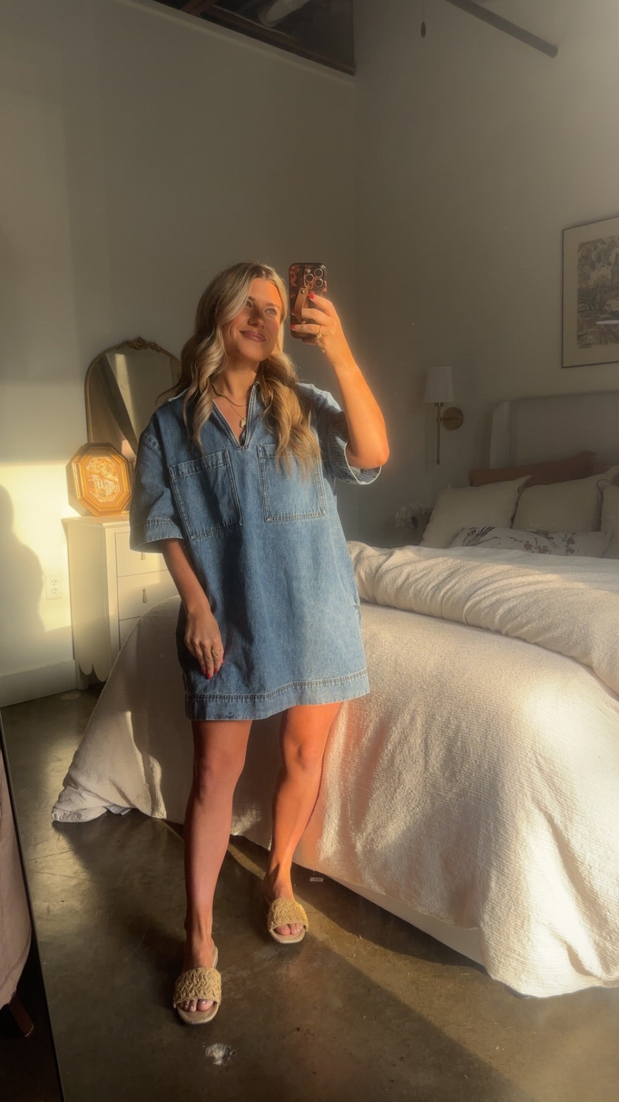 Something Special V Neck Denim Dress