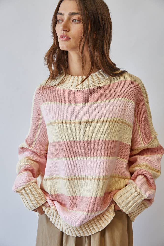 NSW2605-2: BUTTER YELLOW STRIPE / S-M-L (3-2-1)