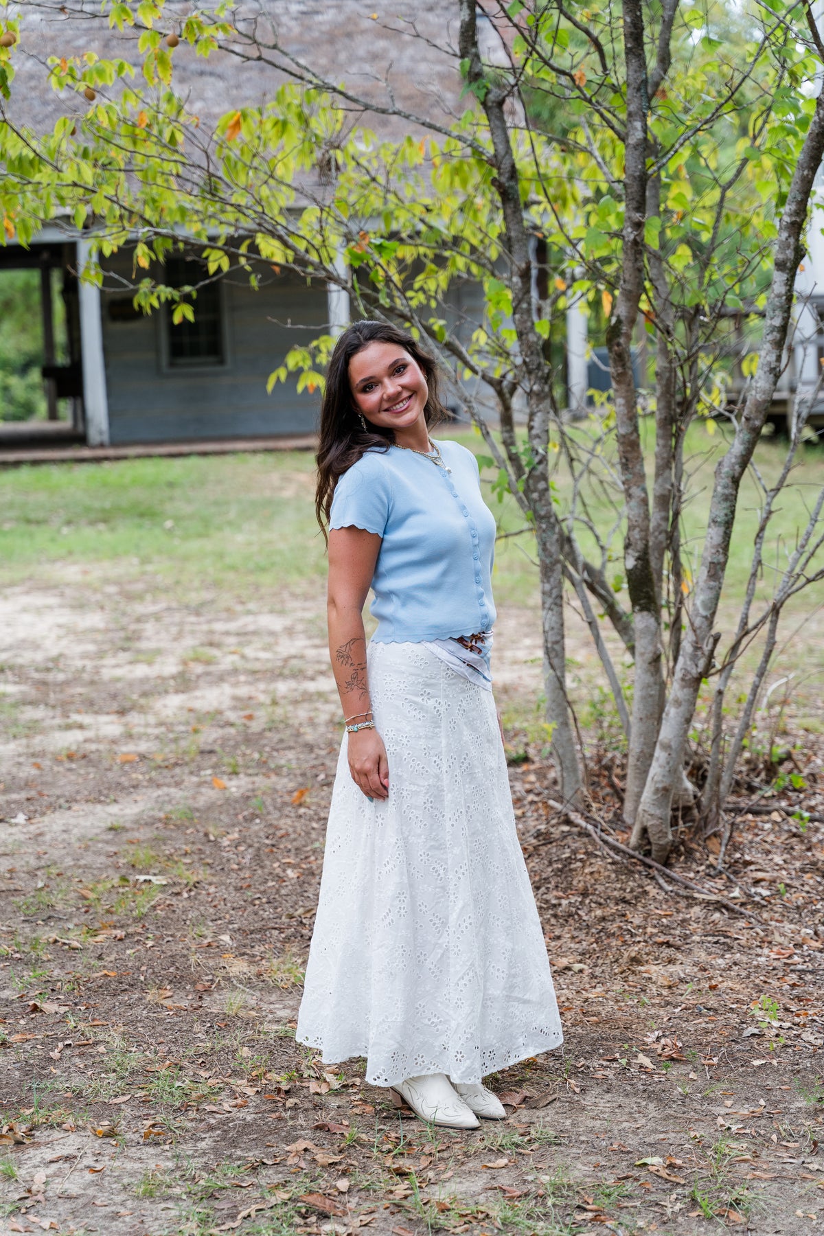 Sunday Social Eyelet Maxi Skirt