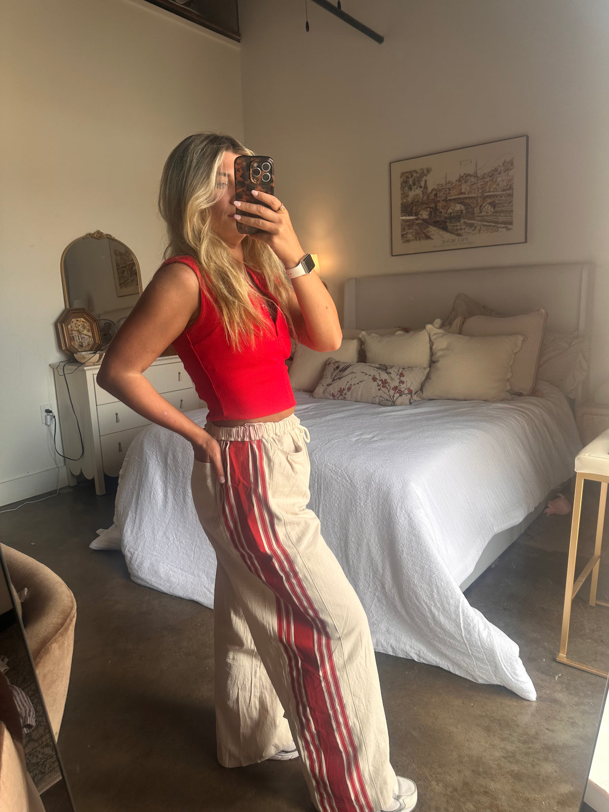 Off Duty Stripe Wide Leg Pants
