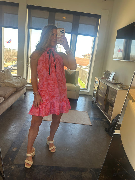 Garden Party Mini Dress- Pink