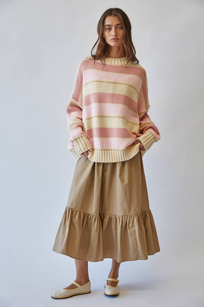 NSW2605-2: BUTTER YELLOW STRIPE / S-M-L (3-2-1)