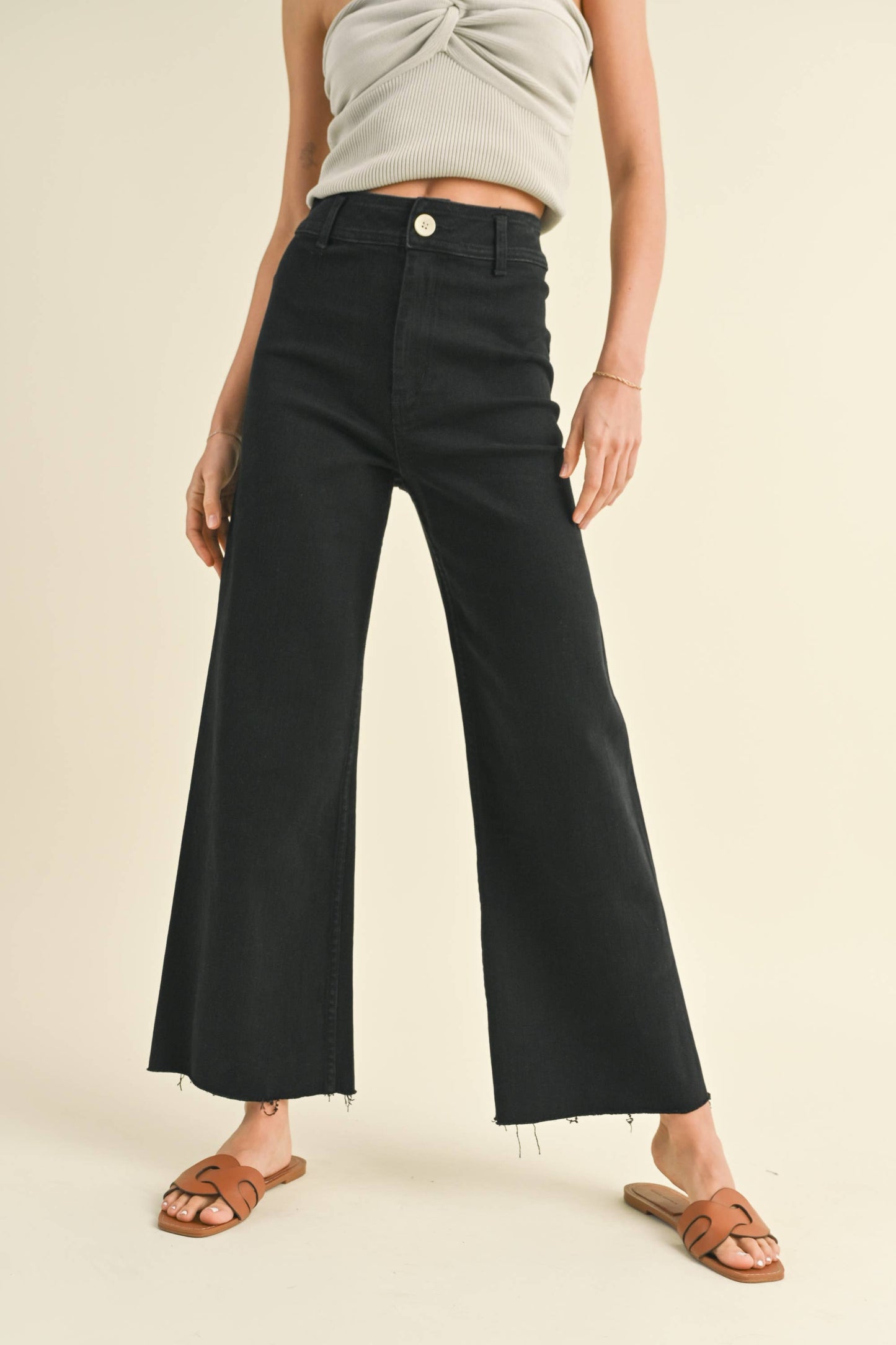 MMP623   STRAIGHT WIDE LEG DENIM PANTS: MAROON / S