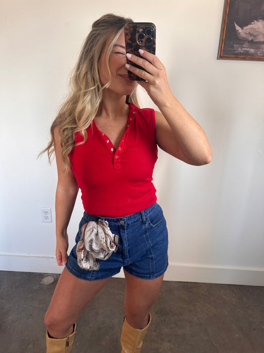 Cherry on Top Ribbed Henley