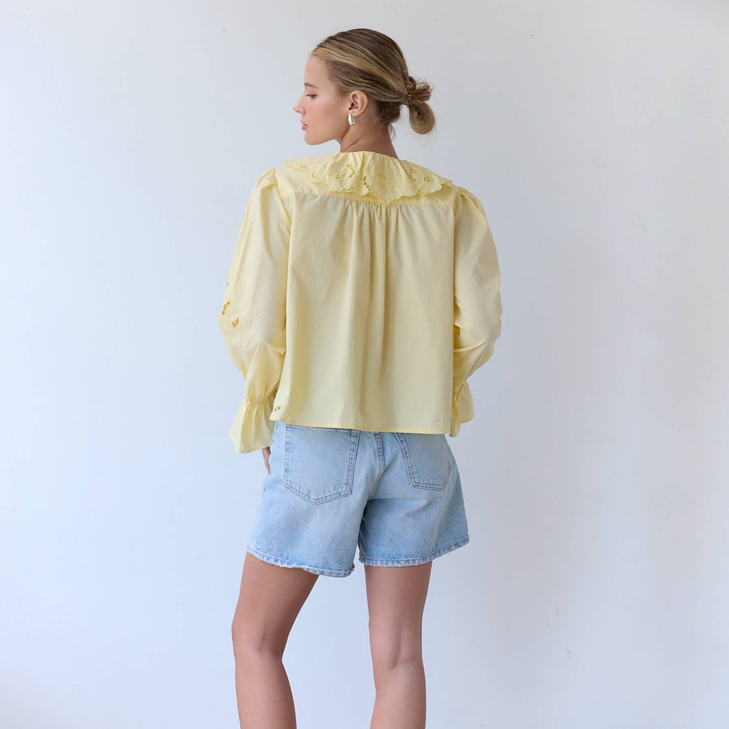 Embroidery Ruffle Blouse - RT1039: White / S-M-L (3-2-1)