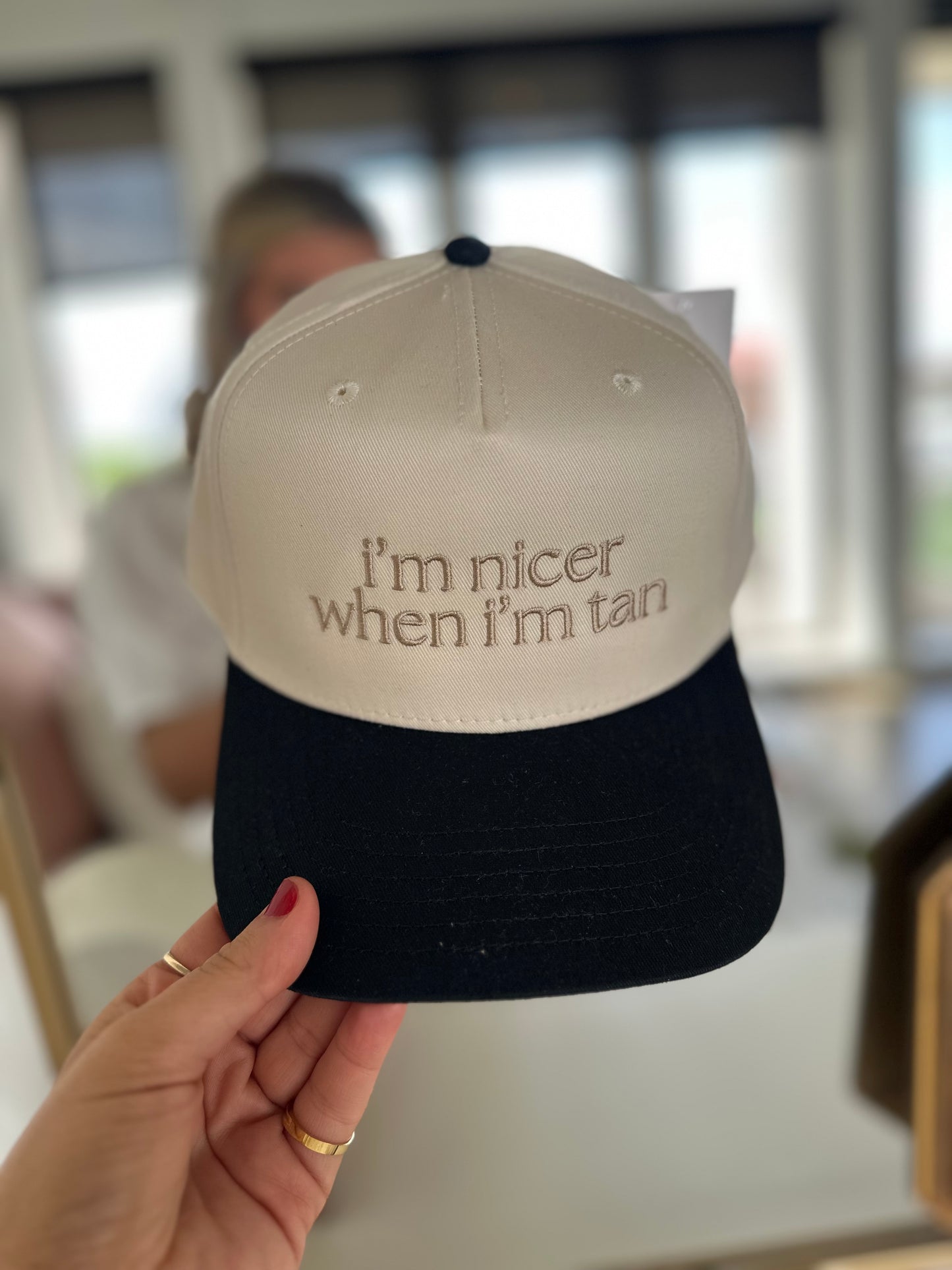 I'm Nicer When I'm Tan Two-Toned Vintage Hats: Black and Tan
