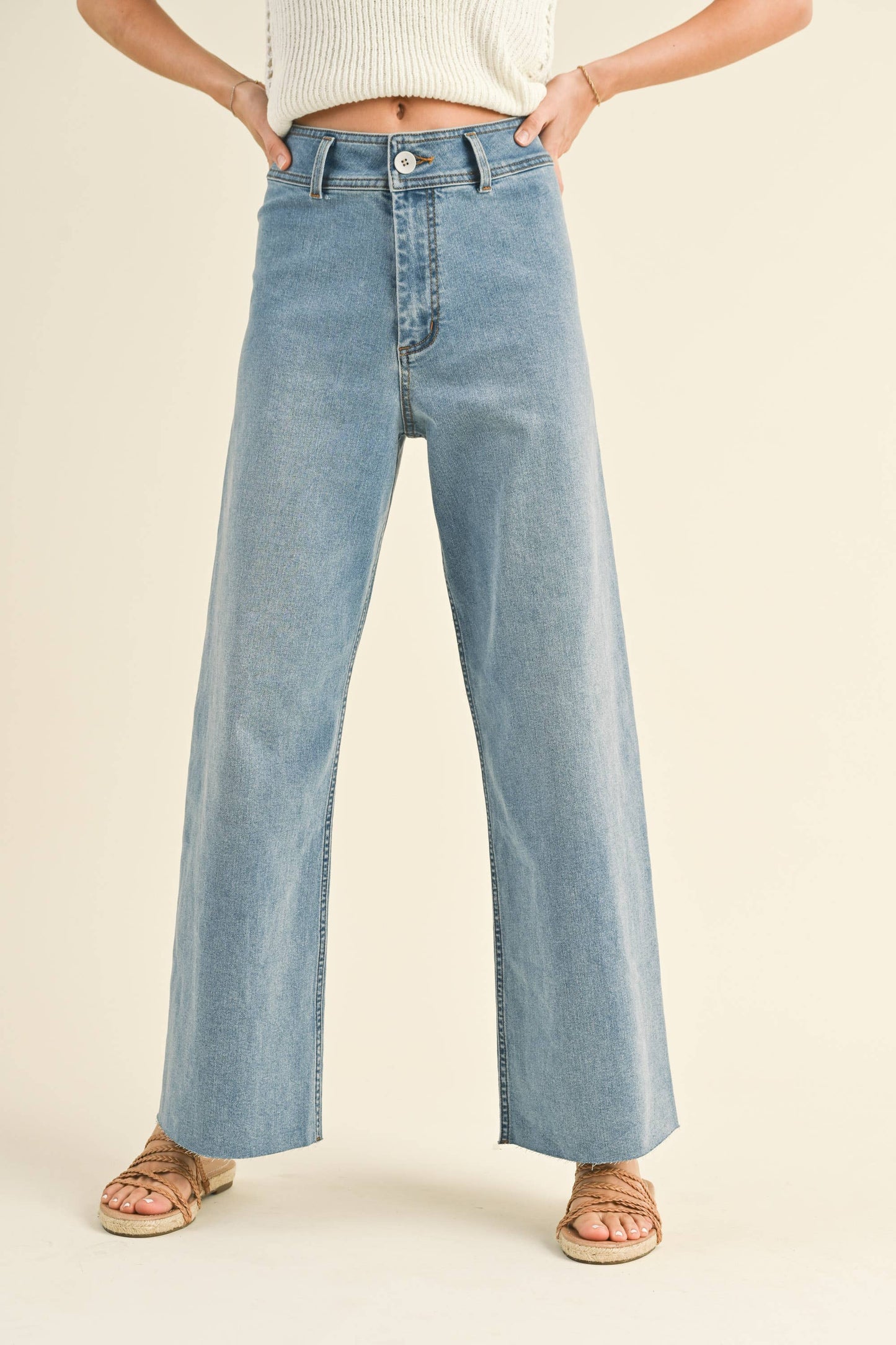 MMP623   STRAIGHT WIDE LEG DENIM PANTS: MAROON / S