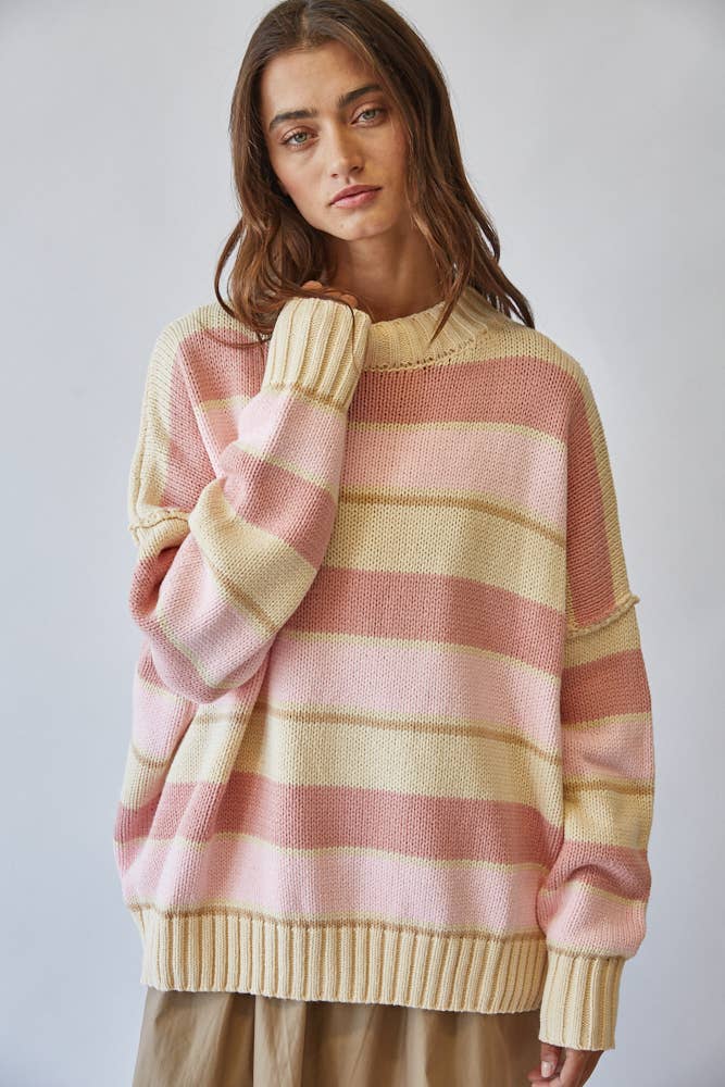 NSW2605-2: BUTTER YELLOW STRIPE / S-M-L (3-2-1)