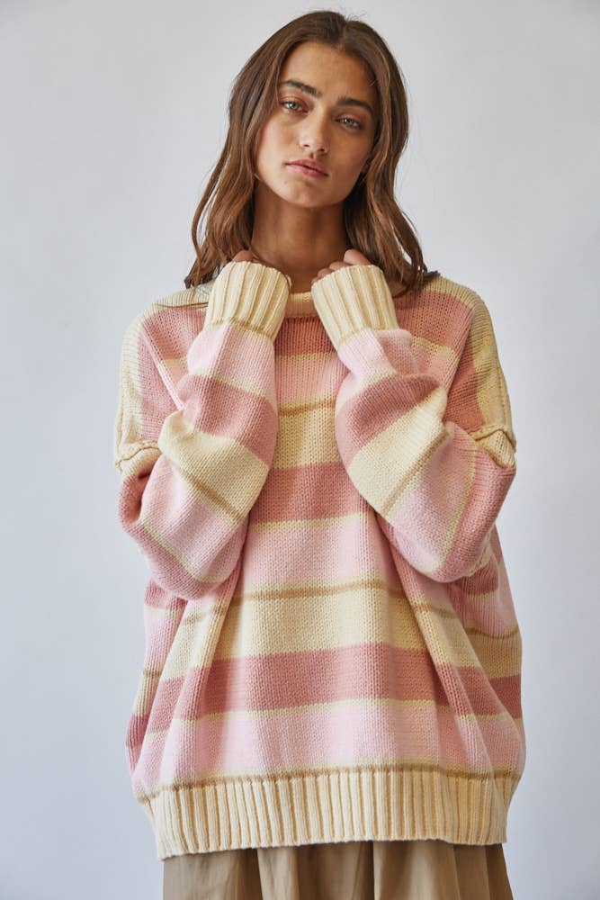 NSW2605-2: BUTTER YELLOW STRIPE / S-M-L (3-2-1)