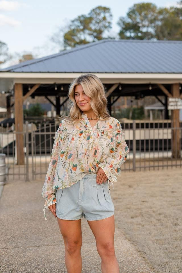 Nantucket Pleat Denim Shorts