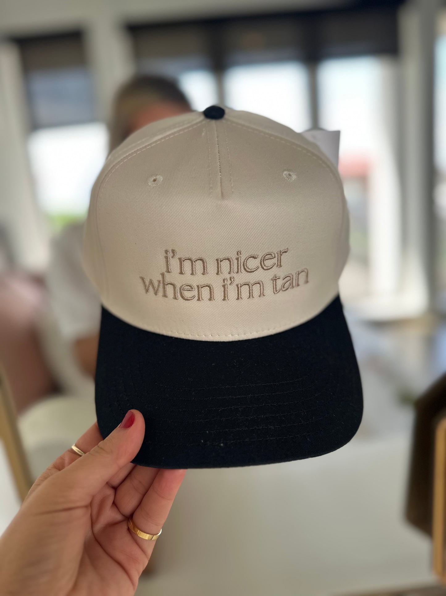 I'm Nicer When I'm Tan Two-Toned Vintage Hats: Black and Tan