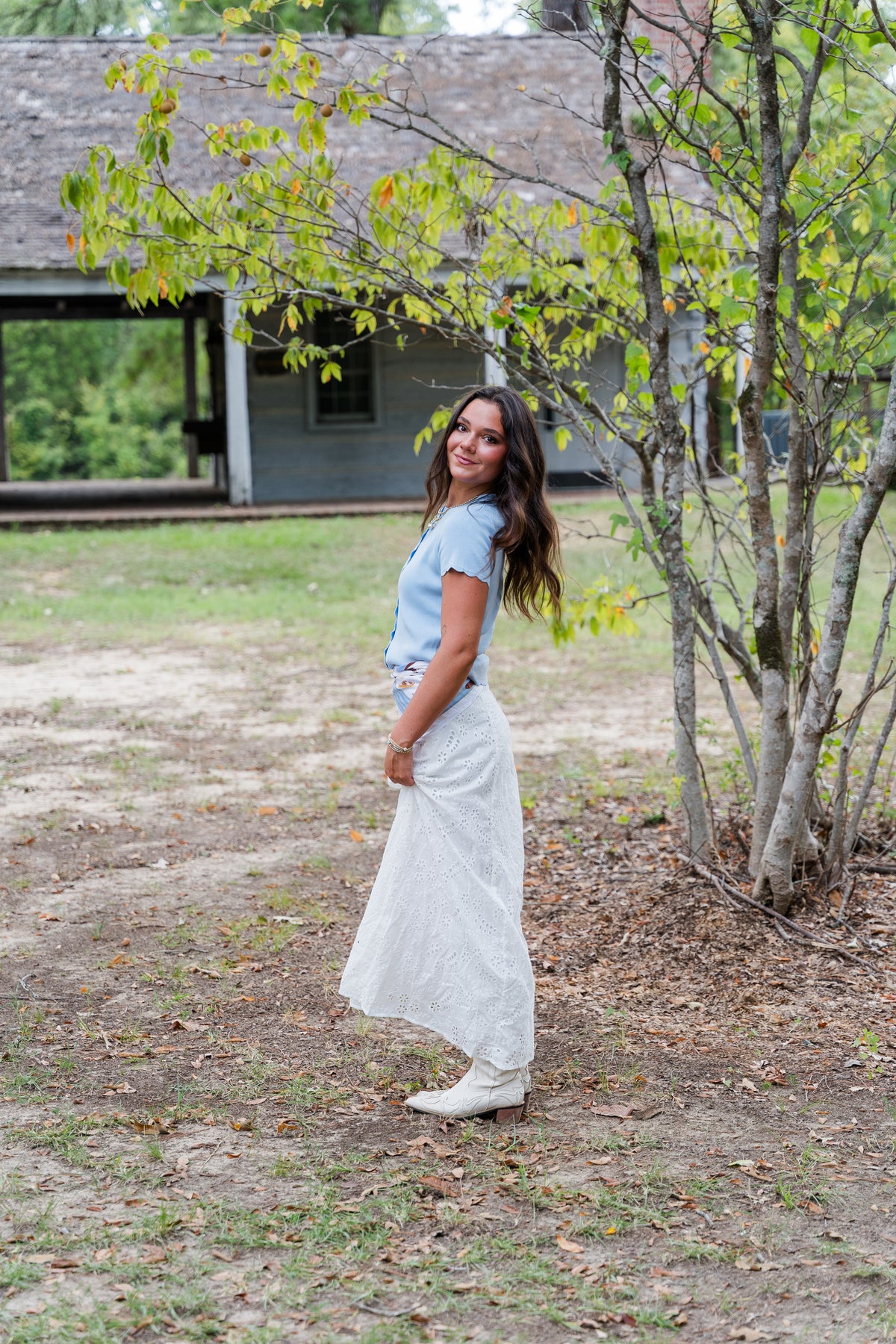 Sunday Social Eyelet Maxi Skirt
