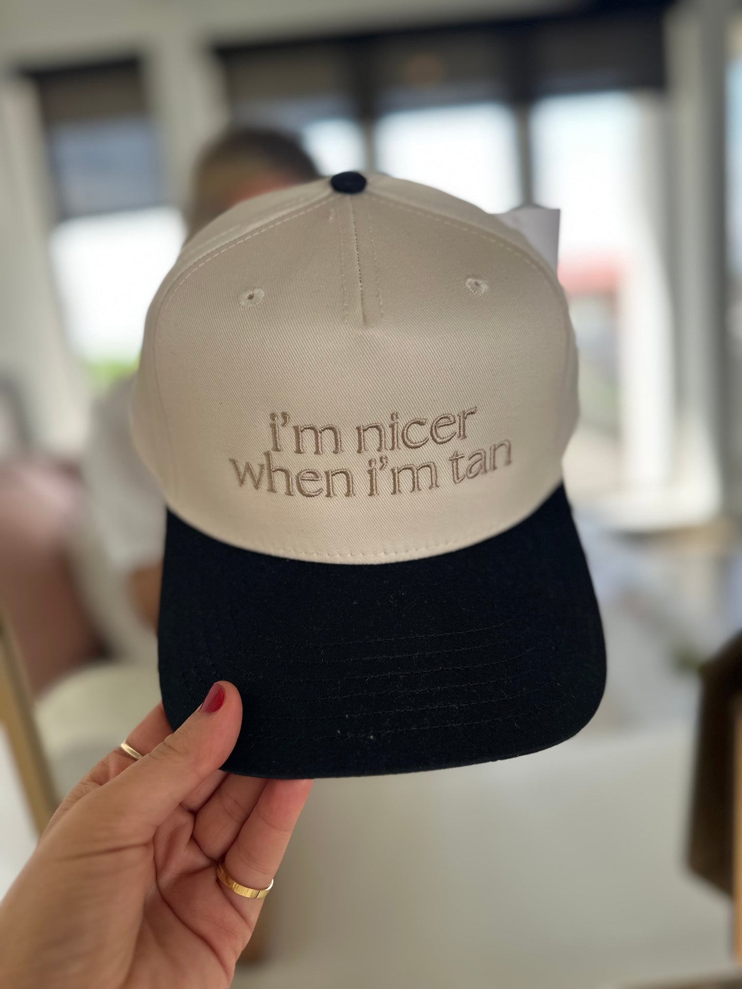 I'm Nicer When I'm Tan Two-Toned Vintage Hats: Black and Tan
