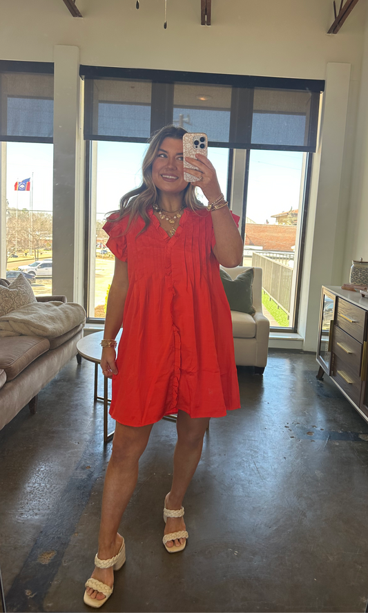 Athens Mini Dress- Red