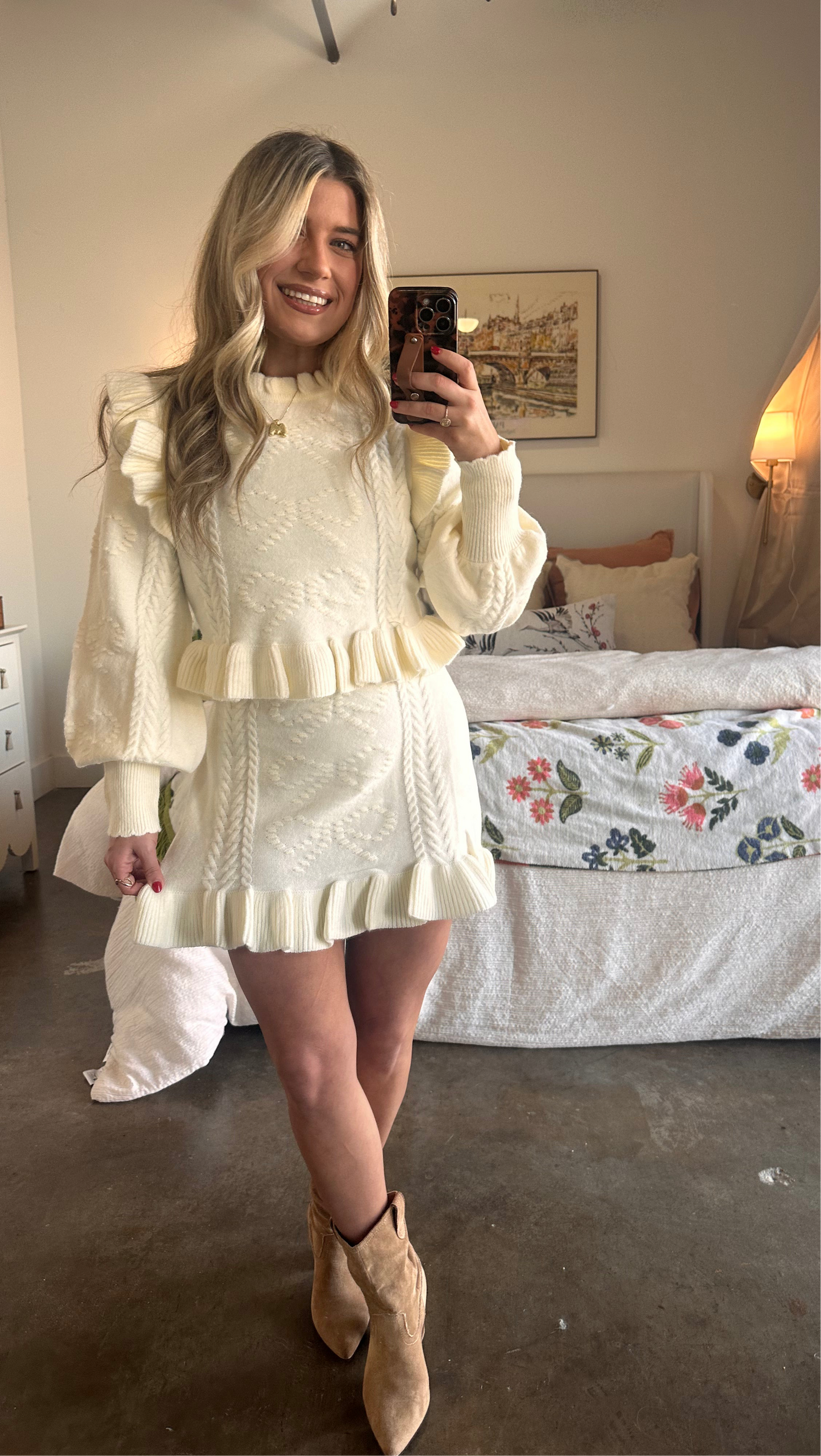 Denver Corded Knit Skirt Set