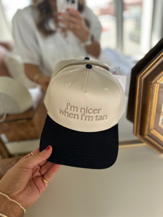 I'm Nicer When I'm Tan Two-Toned Vintage Hats: Black and Tan