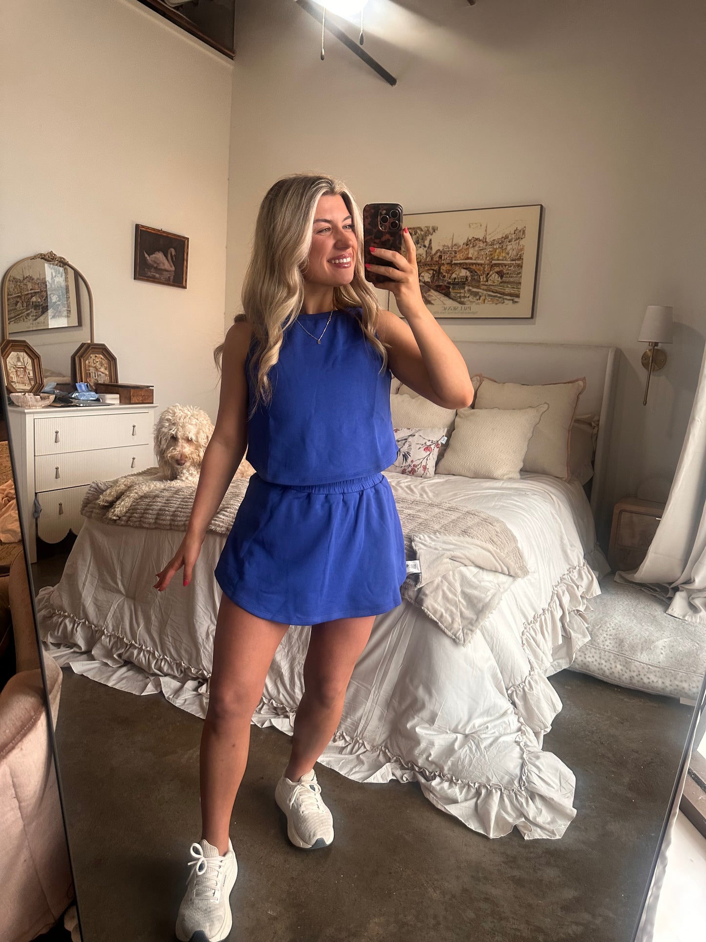 Peppy and Proud Tennis Skort Set: COBALT BLUE
