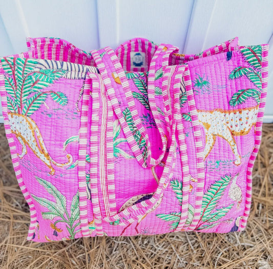 Savannah Rain Pink Tote - Modern Muse Collective