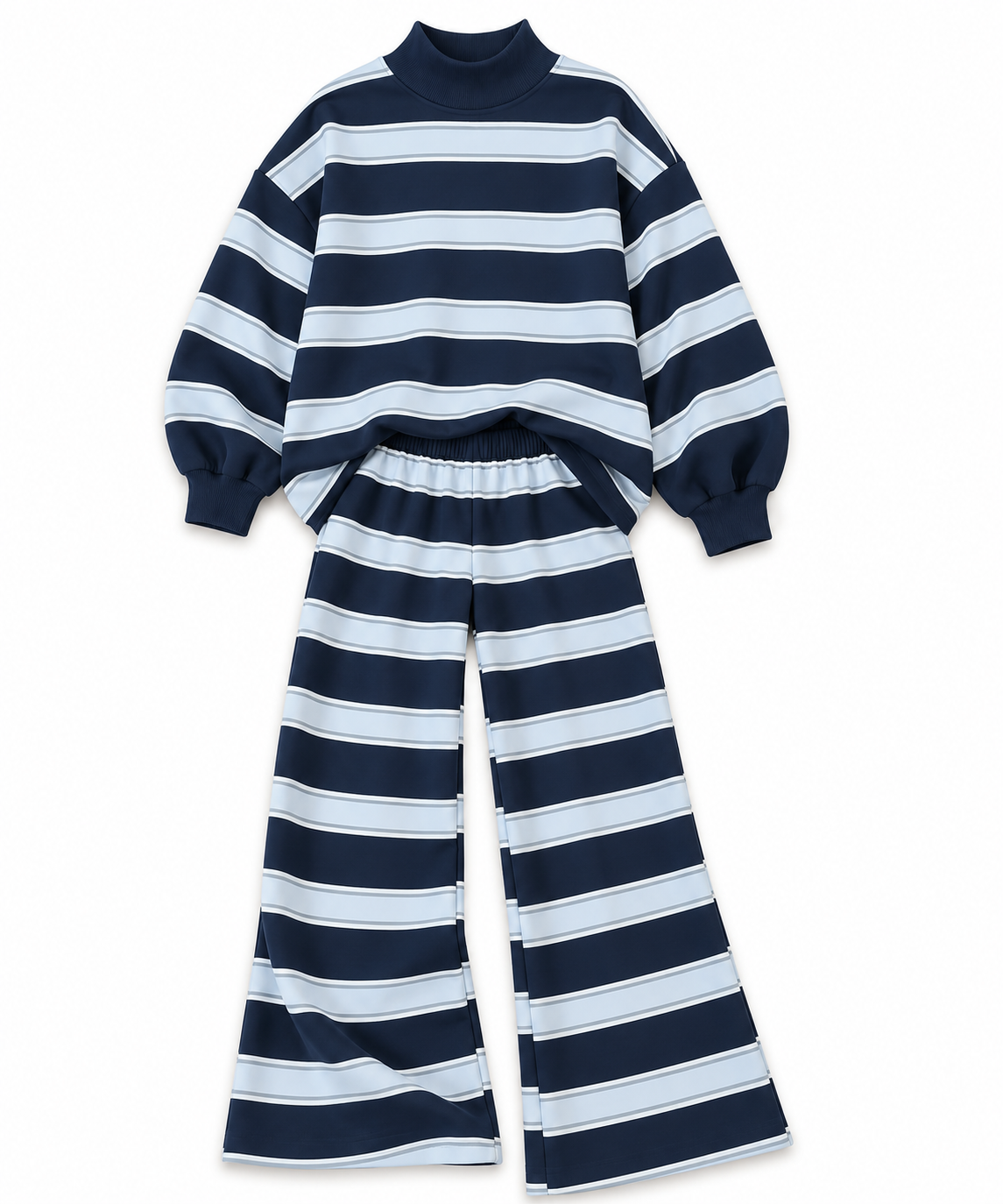 PRE-ORDER- Cozy Club Striped Set | Navy