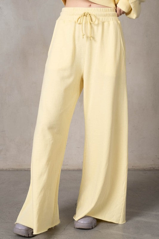 PRE-ORDER: Sunday Stroll Wide Leg Pants- Lemonade