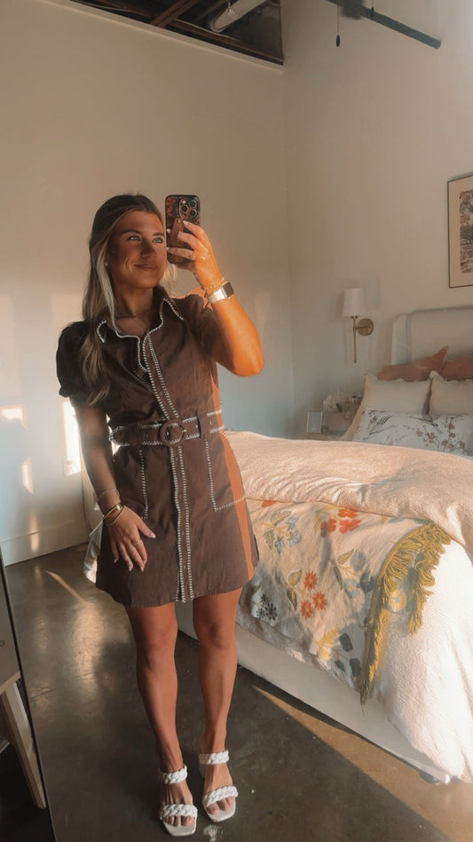 Chestnut Charm Mini Dress