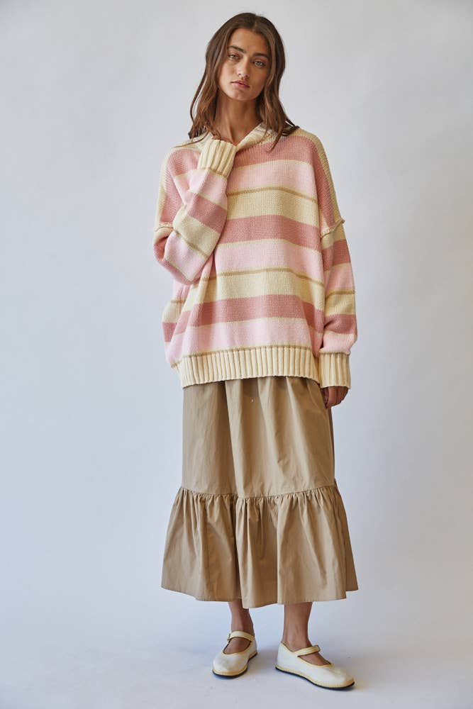 NSW2605-2: BUTTER YELLOW STRIPE / S-M-L (3-2-1)