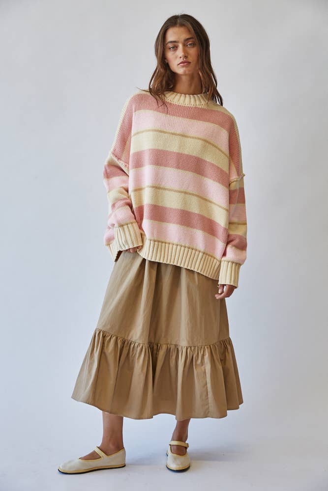 NSW2605-2: BUTTER YELLOW STRIPE / S-M-L (3-2-1)