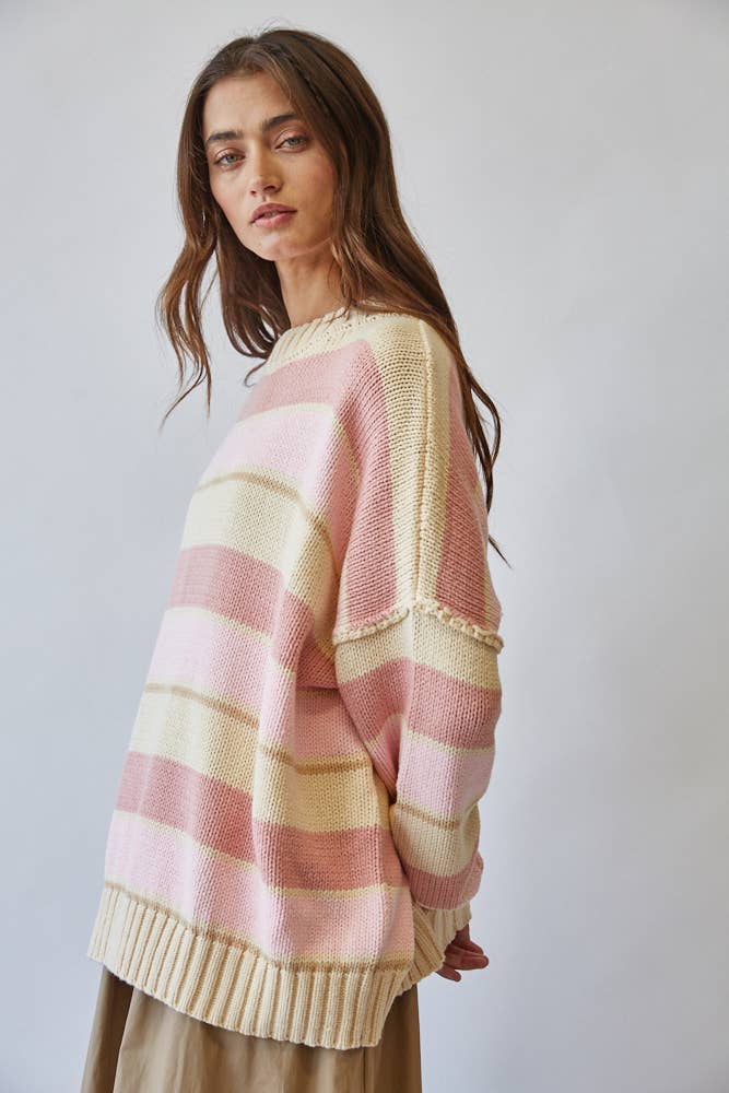 NSW2605-2: BUTTER YELLOW STRIPE / S-M-L (3-2-1)